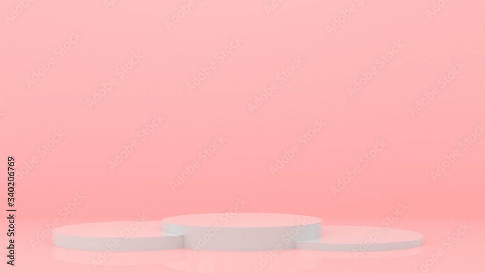 The abstract geometric shape and pink background. 3d rendering The abstract geometric shape and pink background. 3d rendering