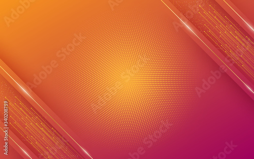 Modern abstract background with diagonal lines or stripes and halftone elements and colorful pastel gradient with a digital technology theme.
