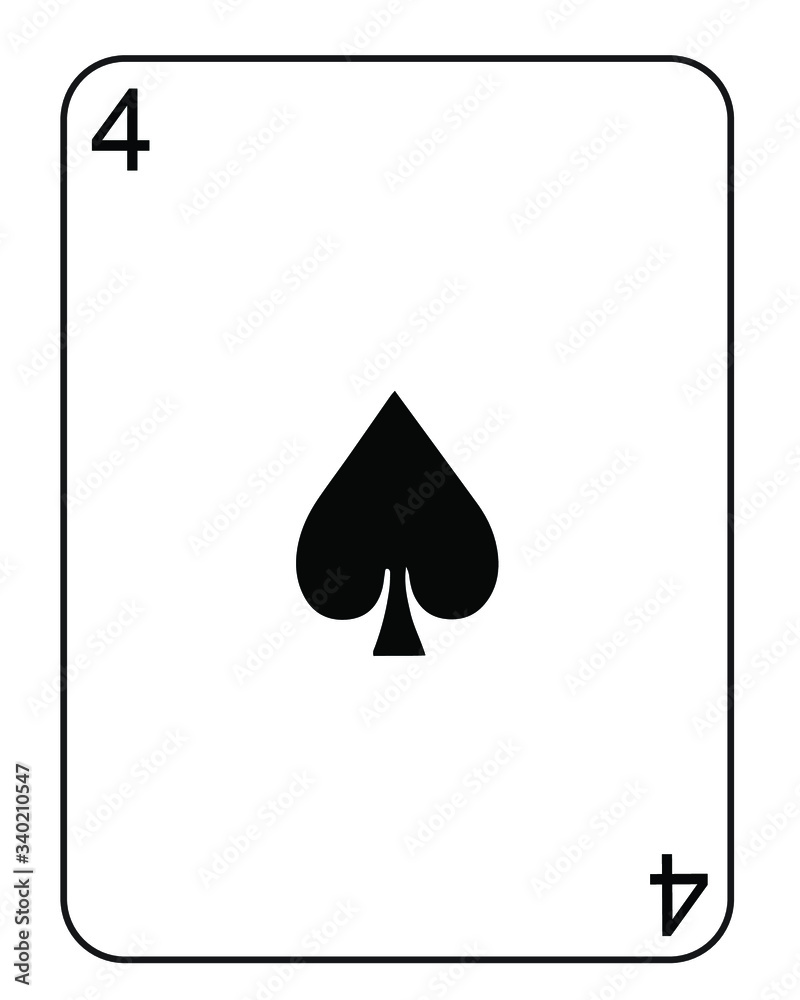 Vector Number four of spades playing card.