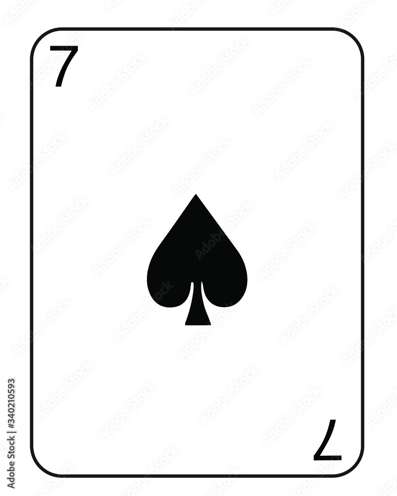 Vector Number Seven of spades playing card. Vector Number Seven of spades playing card.