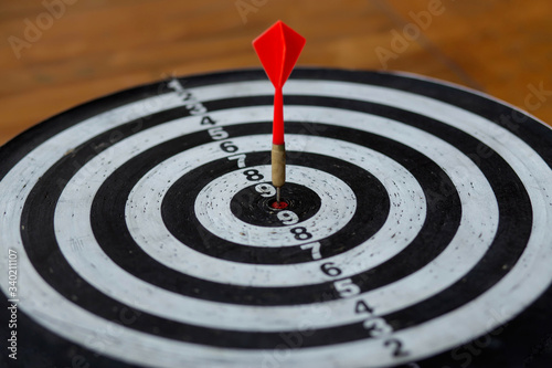 Photo darts that stick to the target, Concept to target marketing or in the way business, The businesses must have a goal the driving force, In order to succeed.