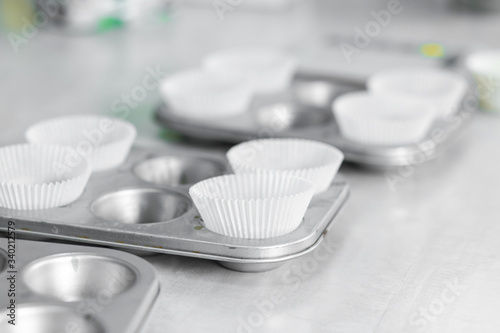 Cupcake baking dish. Professional cooking tools a