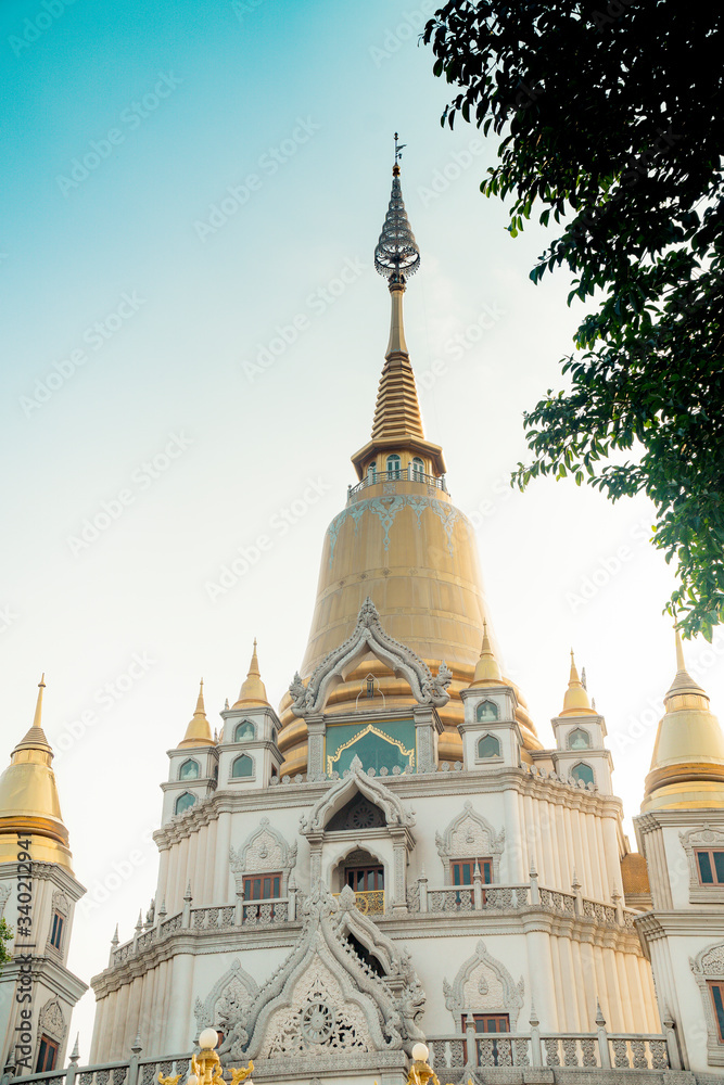 Buu Long pagoda has the unique combination of architectural style of India, Myanmar, Thailand and Vietnam, located at Ho Chi Minh city, Vietnam