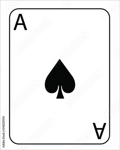 Vector Ace of spades playing card.