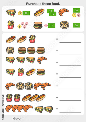 Purchase these food worksheet. Check product prices and summary