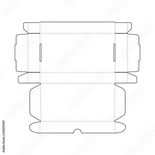 Simple packing box scheme template on white photo