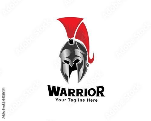 Warrior helmet spartan logo design inspiration