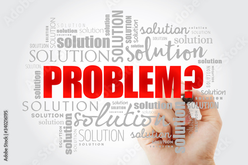 Problem and solution word cloud collage, business concept background © dizain