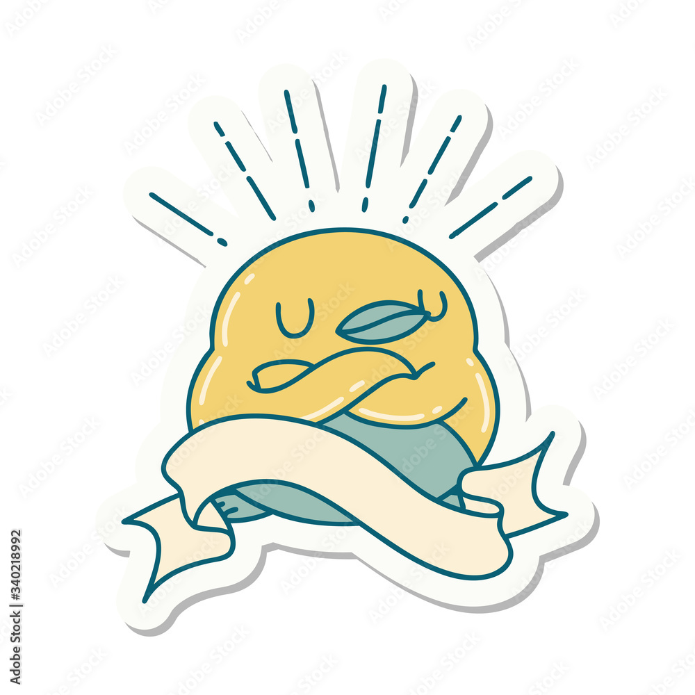 sticker of tattoo style robin with folded wings sticker of tattoo style robin with folded wings