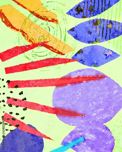 Abstract watercolor composition drawing painting line texture art design background