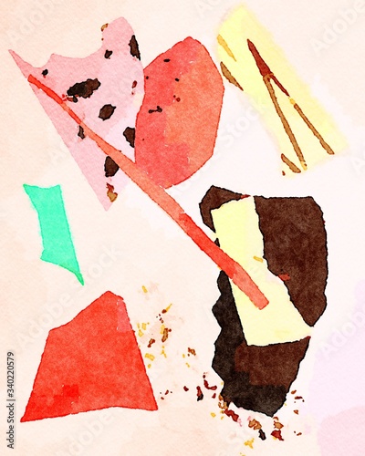 Abstract watercolor composition drawing painting line texture art design background