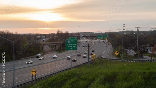Maryland Highway Sunset Timelapse in Baltimore, Maryland. photo