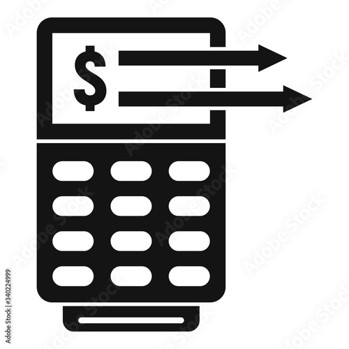 Money transfer terminal icon. Simple illustration of money transfer terminal vector icon for web design isolated on white background