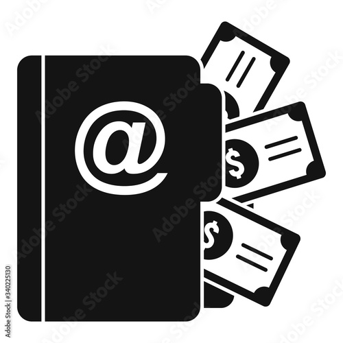 Money file folder icon. Simple illustration of money file folder vector icon for web design isolated on white background