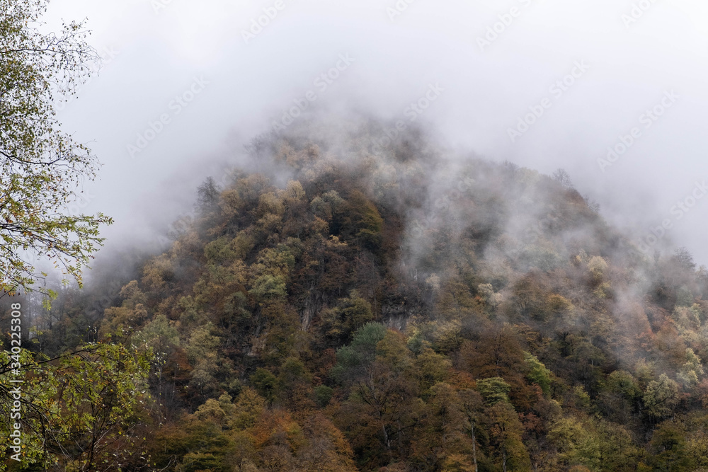 Landscape view of caucasus mountains in Georgia