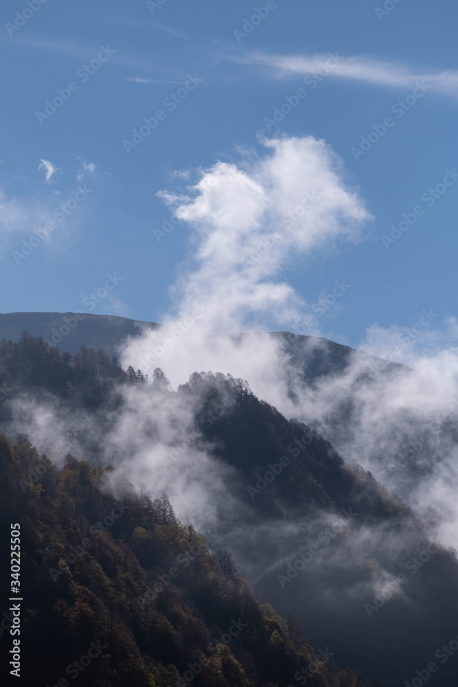 Landscape view of caucasus mountains in Georgia