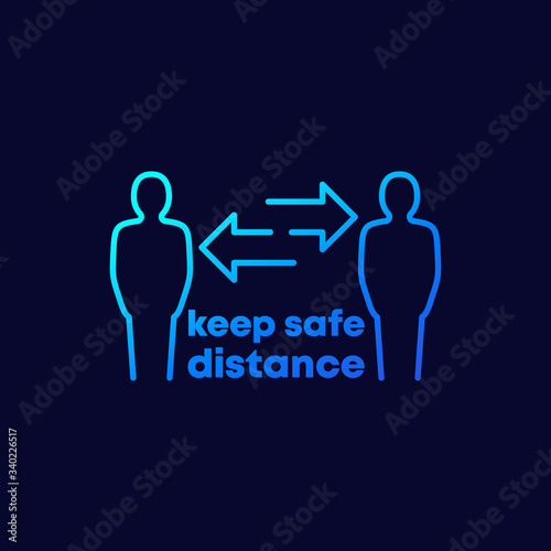 keep safe distance vector sign