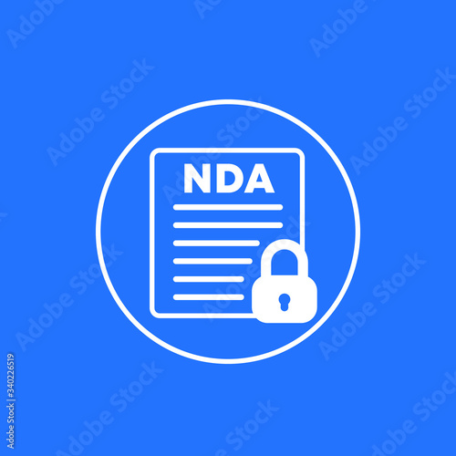 NDA, Non disclosure agreement form icon for web