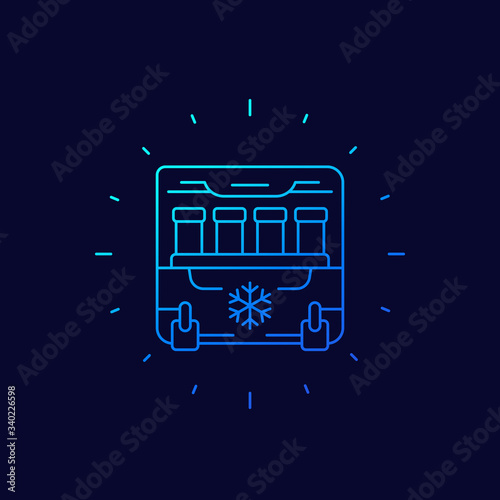 sperm bank, semen samples line vector icon