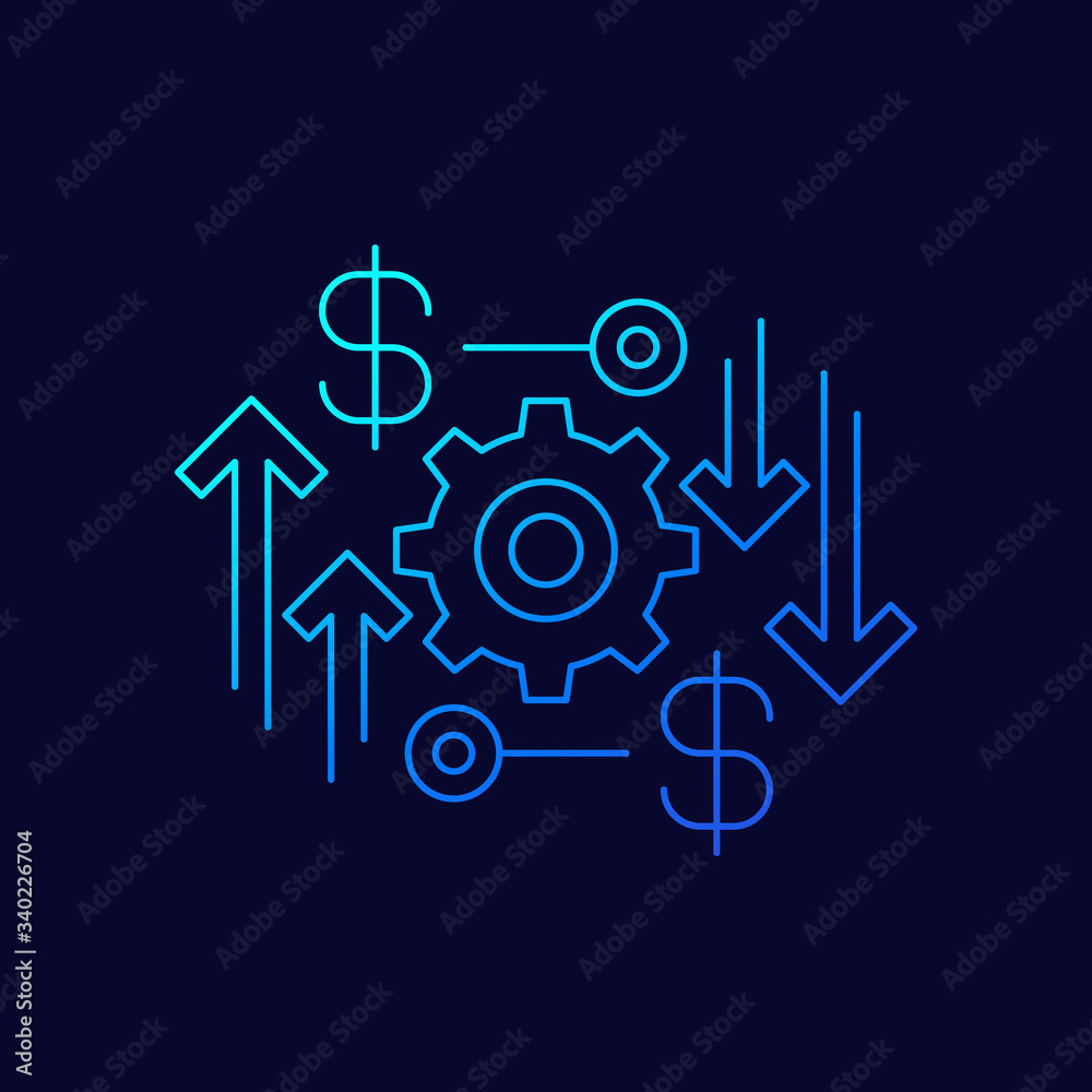 cost effective, financial linear vector icon cost effective, financial linear vector icon