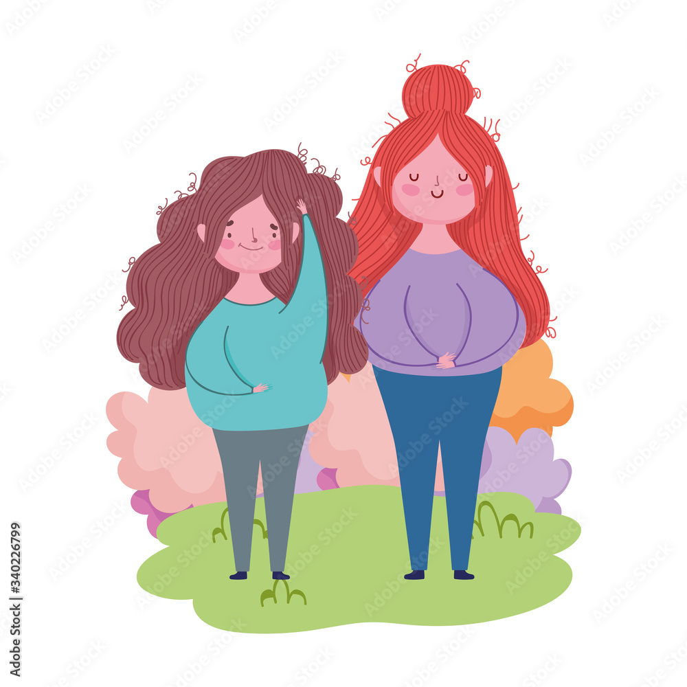 happy mothers day, young women in the grass foliage design happy mothers day, young women in the grass foliage design