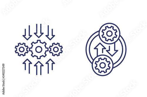 Integration or optimization software line icons photo