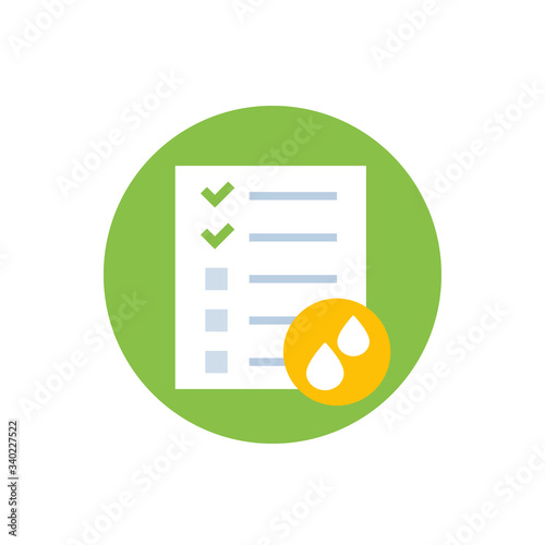 urine test results, vector flat icon