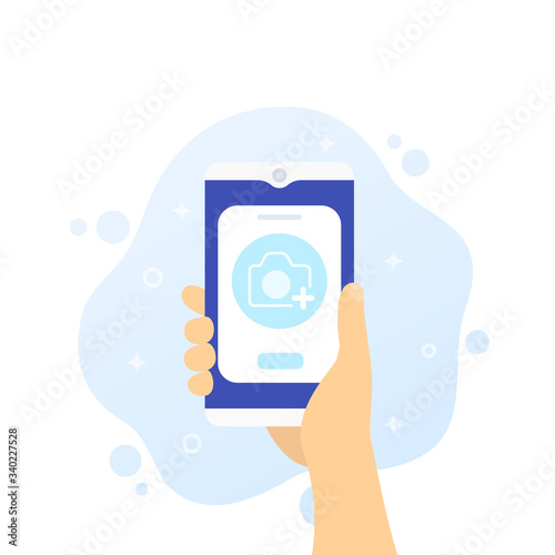 Add photo vector icon with phone