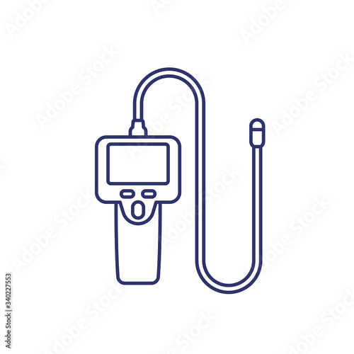 borescope line icon, inspection camera vector