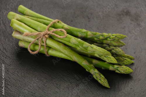 Raw asparagus heap