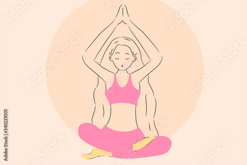 yoga woman vector illustration