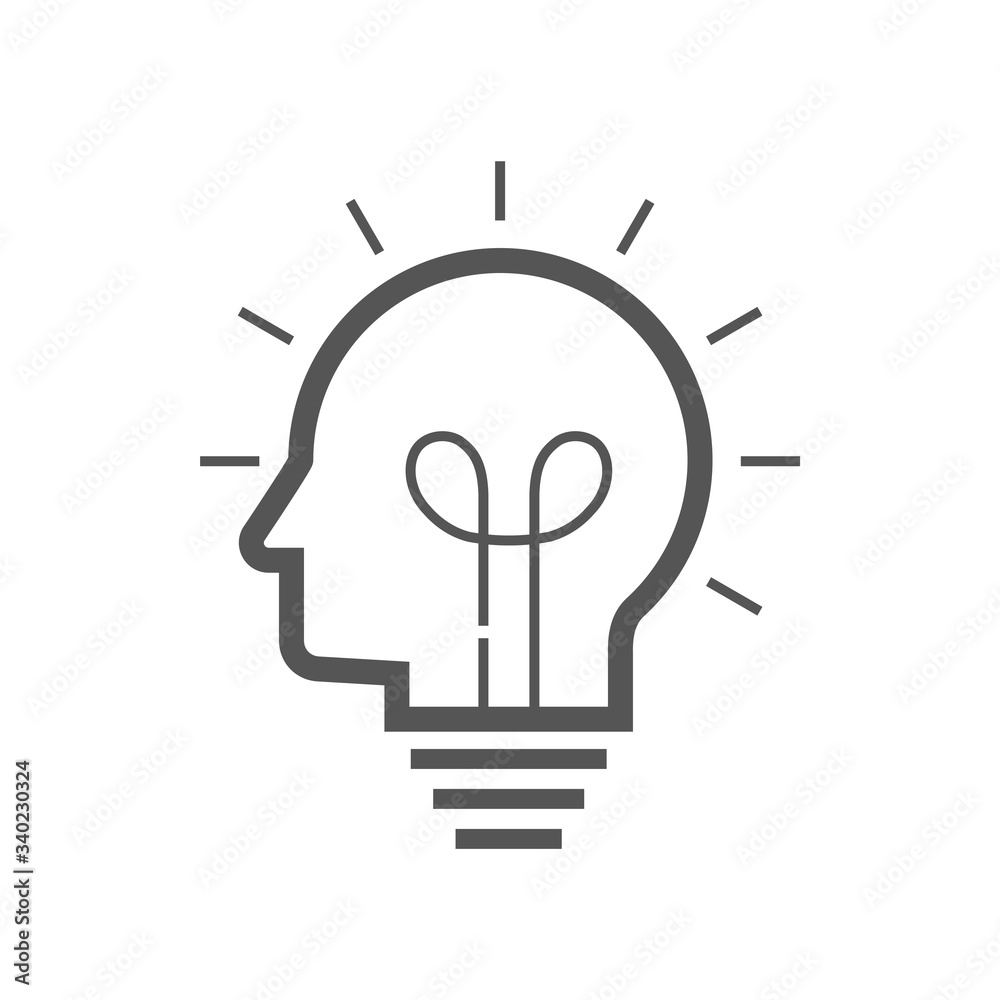 Brain idea icon. Idea and imagination simple liner icon. Editable Stroke. EPS 10 Brain idea icon. Idea and imagination simple liner icon. Editable Stroke. EPS 10