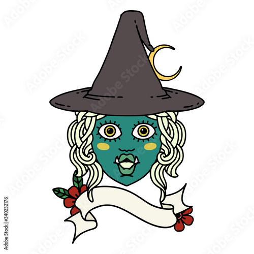 half orc witch character face illustration