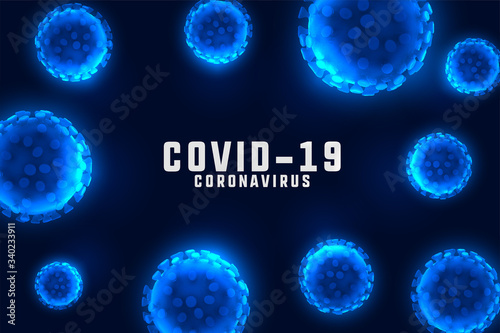 coronavirus design background with floating blue cells