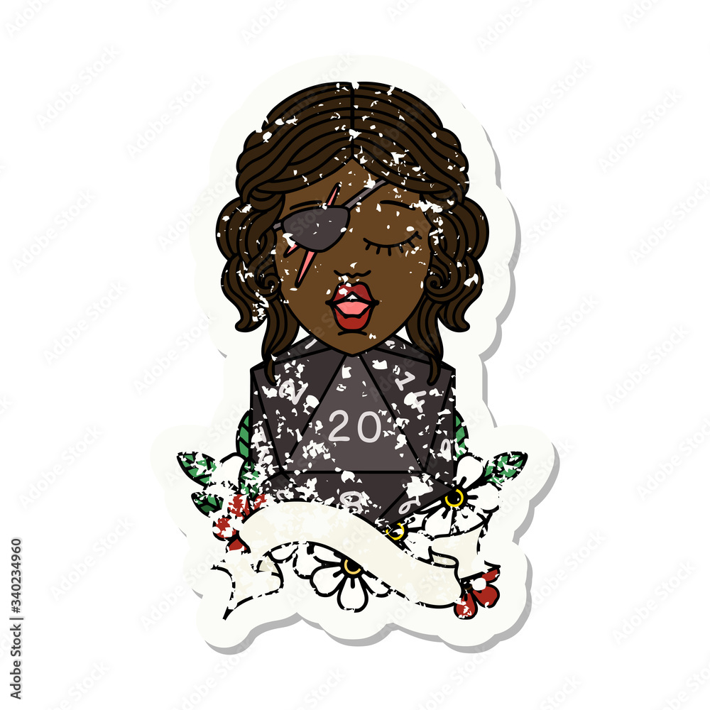 human rogue with natural 20 dice roll illustration human rogue with natural 20 dice roll illustration