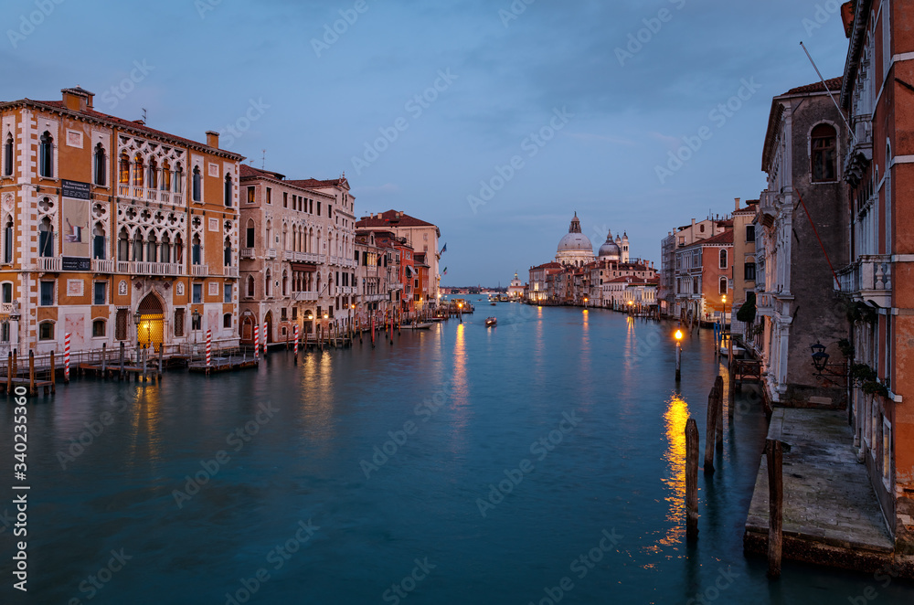 View of the Grand Canal of Venice Italy and the Basilica Santa Maria della Salute