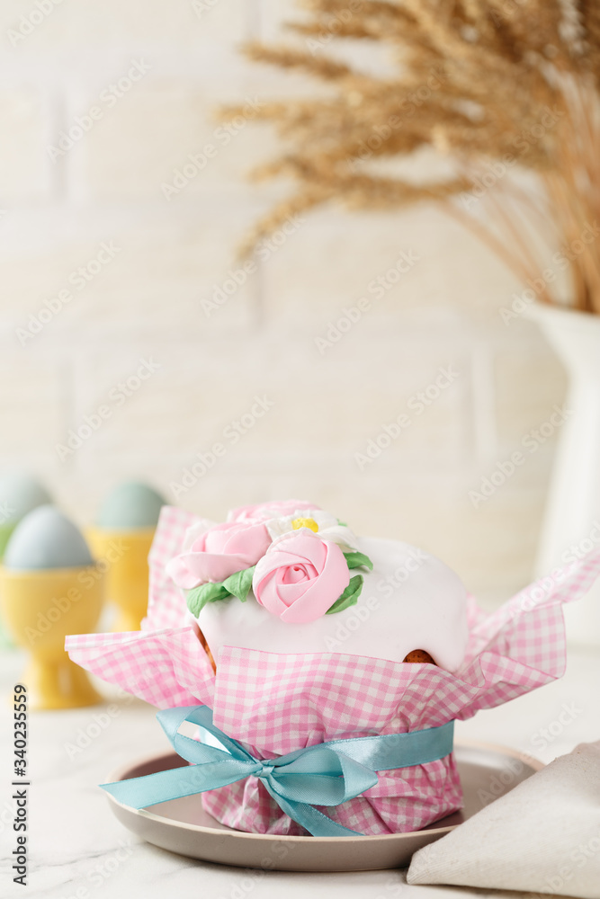 Easter cake with mastic roses Easter cake with mastic roses