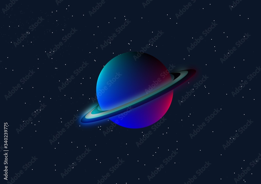 saturn planet in space with stars saturn planet in space with stars