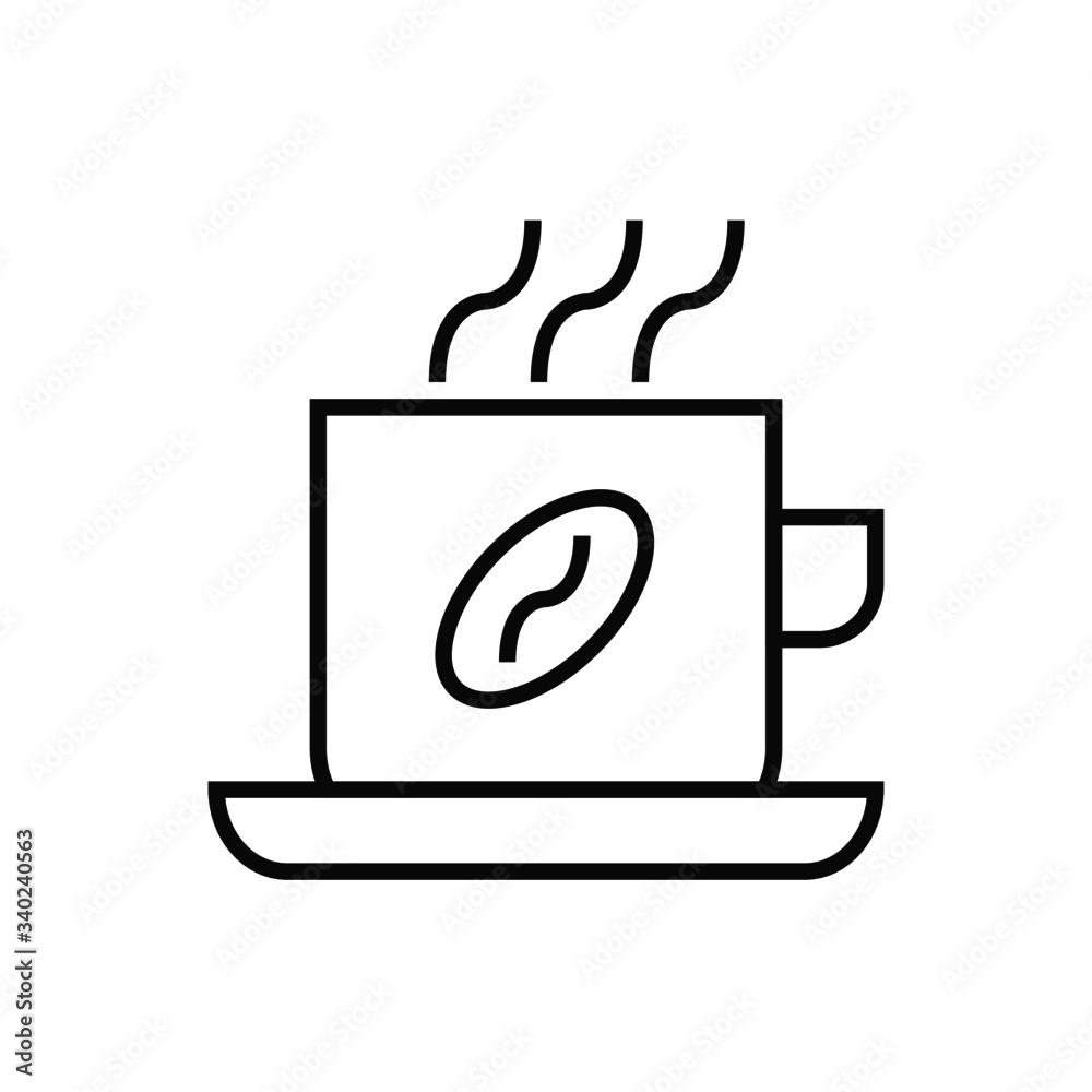 Coffee cup vector icon. Coffee cup illustration. Coffee cup line icon. Coffee cup vector icon. Coffee cup illustration. Coffee cup line icon.