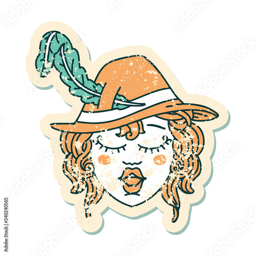 human bard character grunge sticker