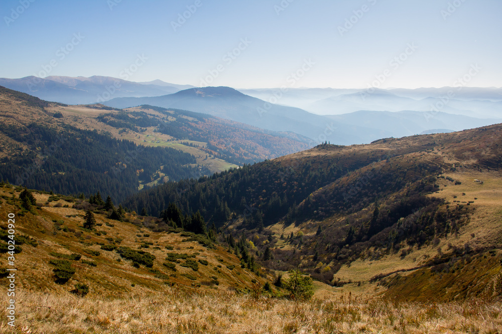 mountain valley landscape in autumn