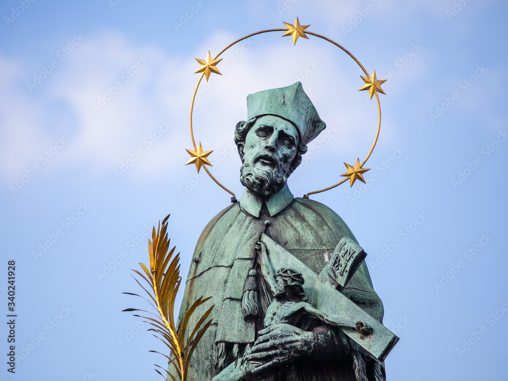 Sculpture of John of Nepomuk on the Charles bridge in Prague Sculpture of John of Nepomuk on the Charles bridge in Prague