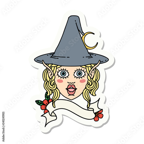 elf mage character face sticker