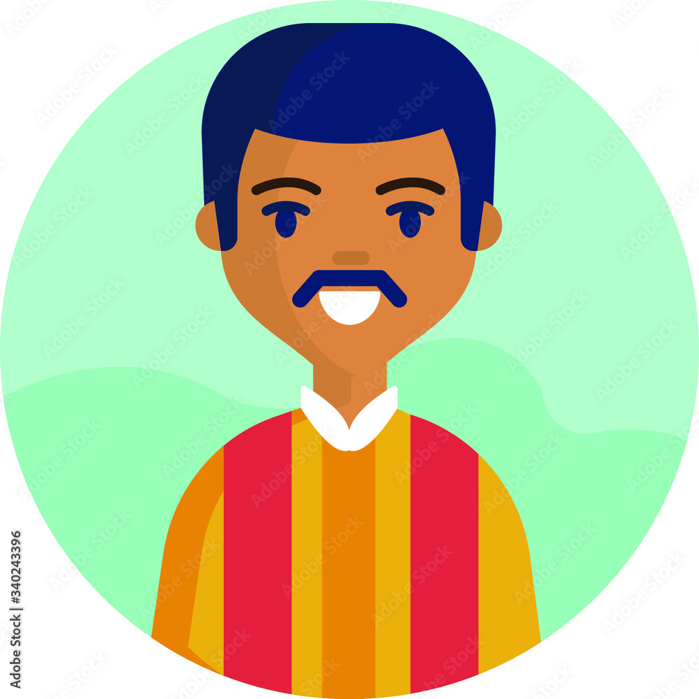 Multicultural National Avatar Male User Illustrations Multicultural National Avatar Male User Illustrations