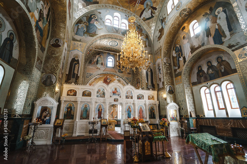 Church interior icon candles chandelier in the Church © Александр Кудрявцев