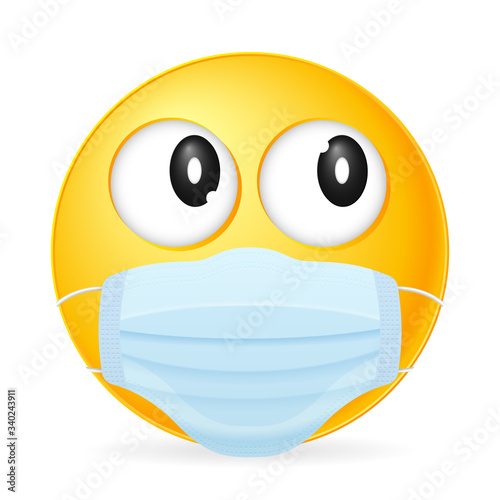 Emoticon wearing medical mask