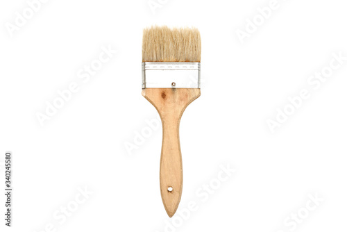  large square paint brush on white background, top view