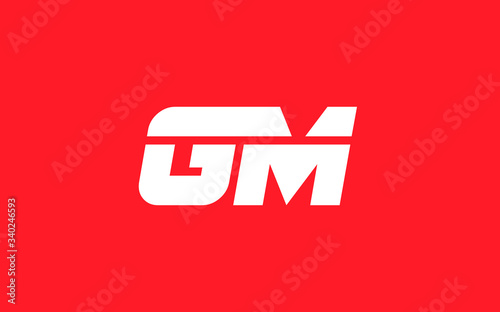 GM or MG and G, M Uppercase Letter Initial Logo Design, Vector Template