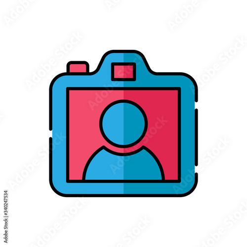 Camera Icon Logo Vector Illustration. Photo Camera icon design vector template. Trendy Camera icon flat design vector for website  symbol  logo  icon  sign  app  UI.
