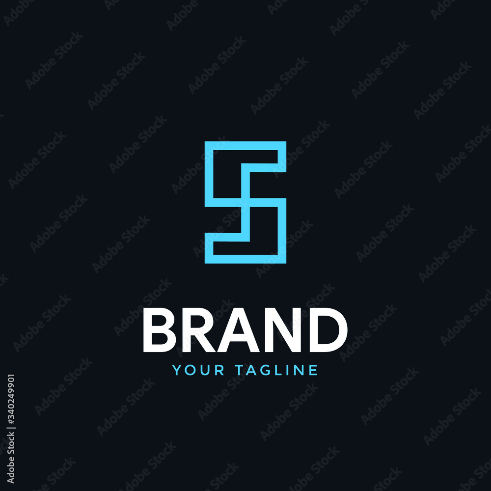 minimalist abstract letter s logo template design editable	
